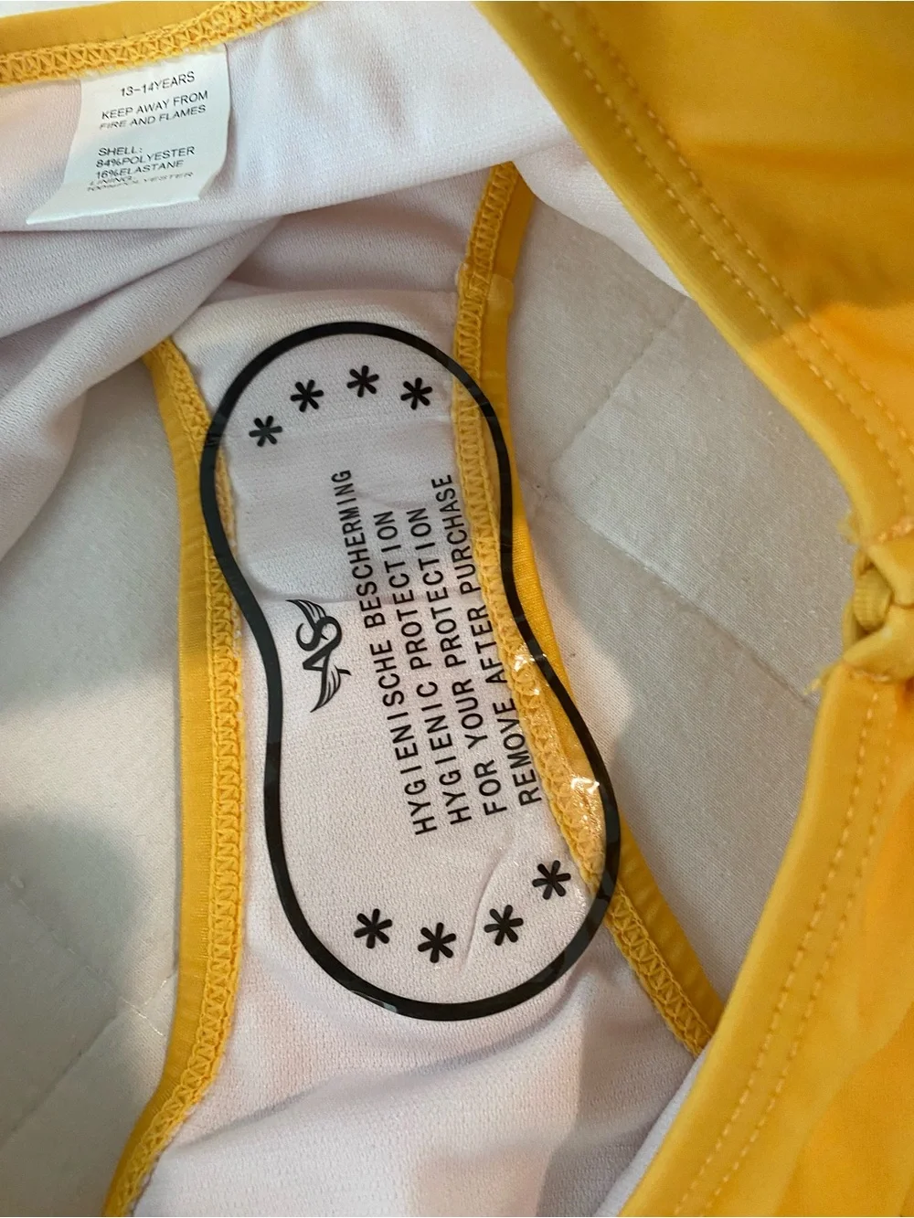 Girls Yellow Floral High-Neck Two-Piece Swim Set